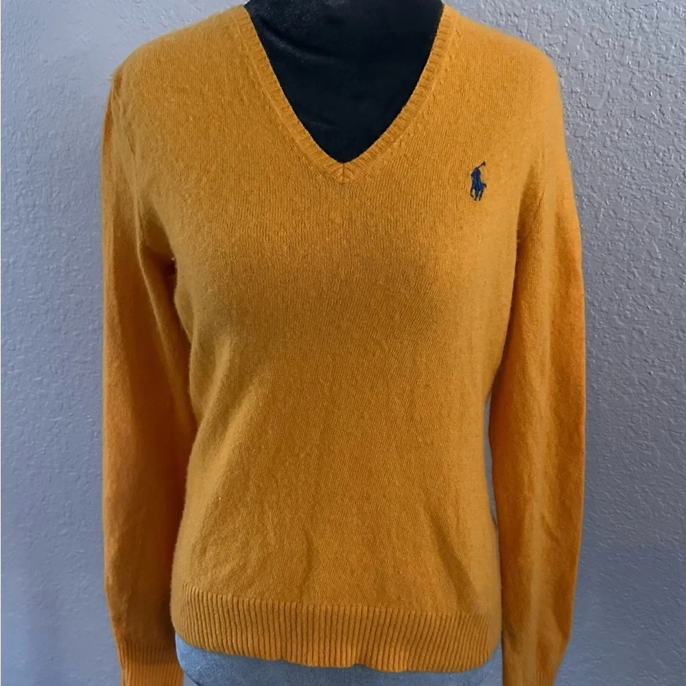 Kid’s Polo Ralph Lauren Sport V-Neck Sweater – Yellow (Size L) - Picture 1 of 5